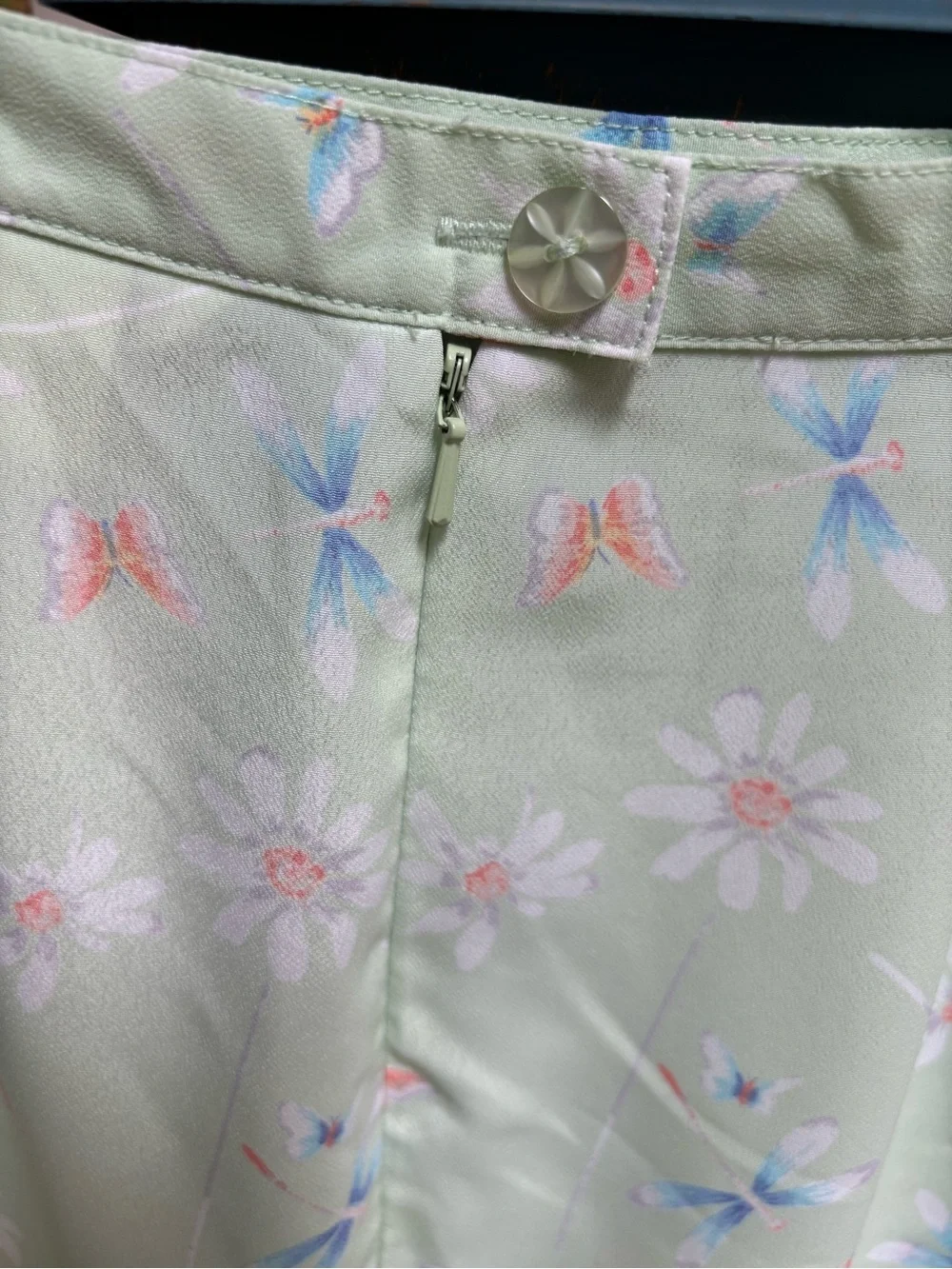 Christopher & Banks Green Floral & Butterfly Motiff Semi-Sheer Maxi Skirt Sz 10